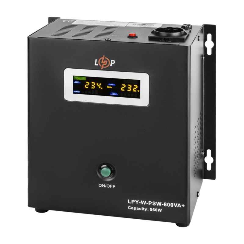 ДБЖ з правильною синусоїдою 12V LPY-W-PSW-800VA+(560Вт)5A/15A