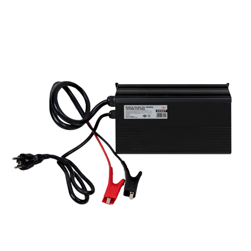 Зарядний пристрій для акумуляторів LiFePO4 48V (58.4V)-30A-1440W-LED