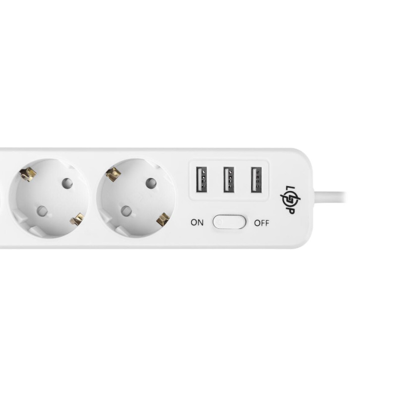 Мережевий фільтр PREMIUM LP-X3 USB 2 м White (2200 Вт)