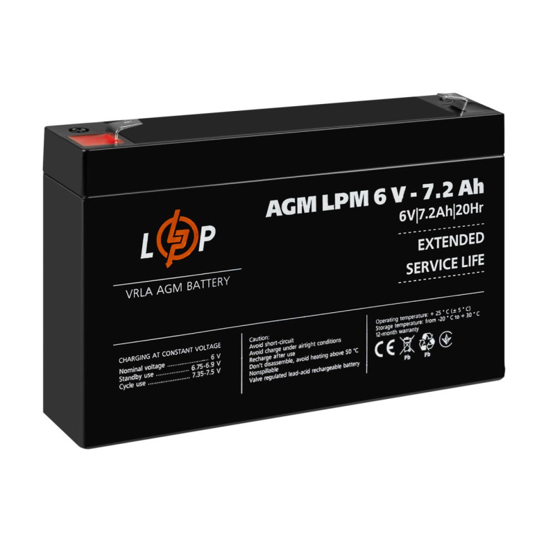 Акумулятор AGM LPM 6V - 7.2 Ah