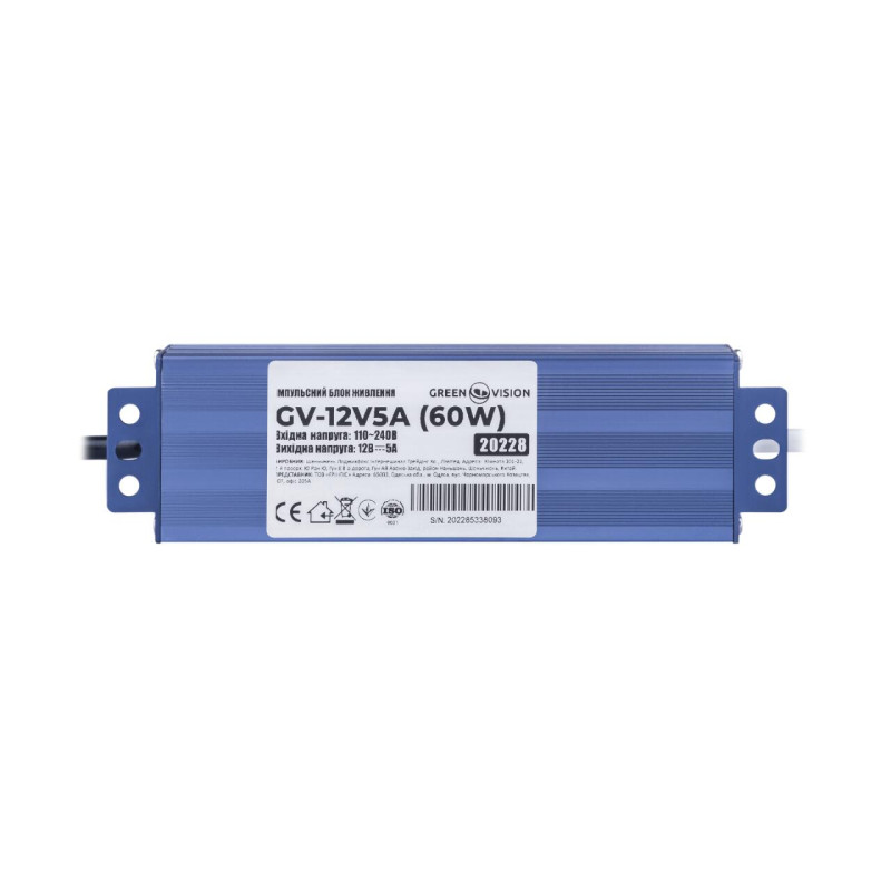 Імпульсний блок живлення герметичний GV-12V5А (60W)