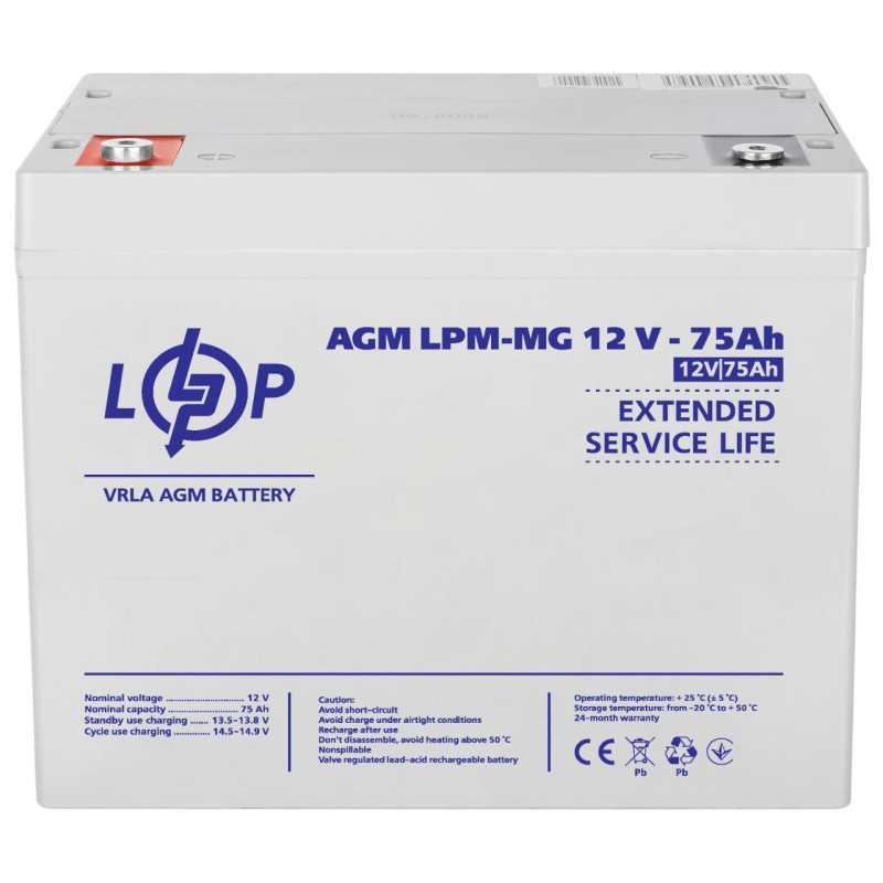Акумулятор мультигелевий LPM-MG 12V - 75 Ah