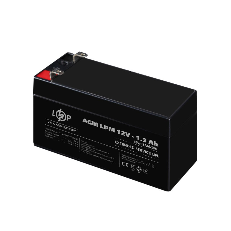 Акумулятор AGM LPM 12V - 1.3 Ah