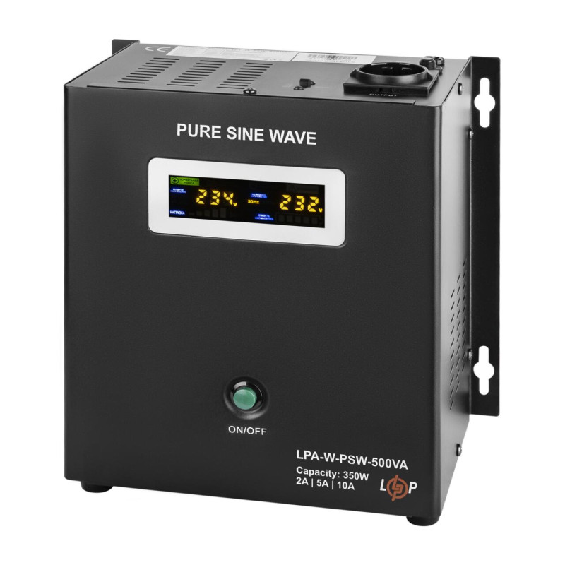ДБЖ з правильною синусоїдою 12V LPA-W-PSW-500VA(350Вт) 2A/5A/10A