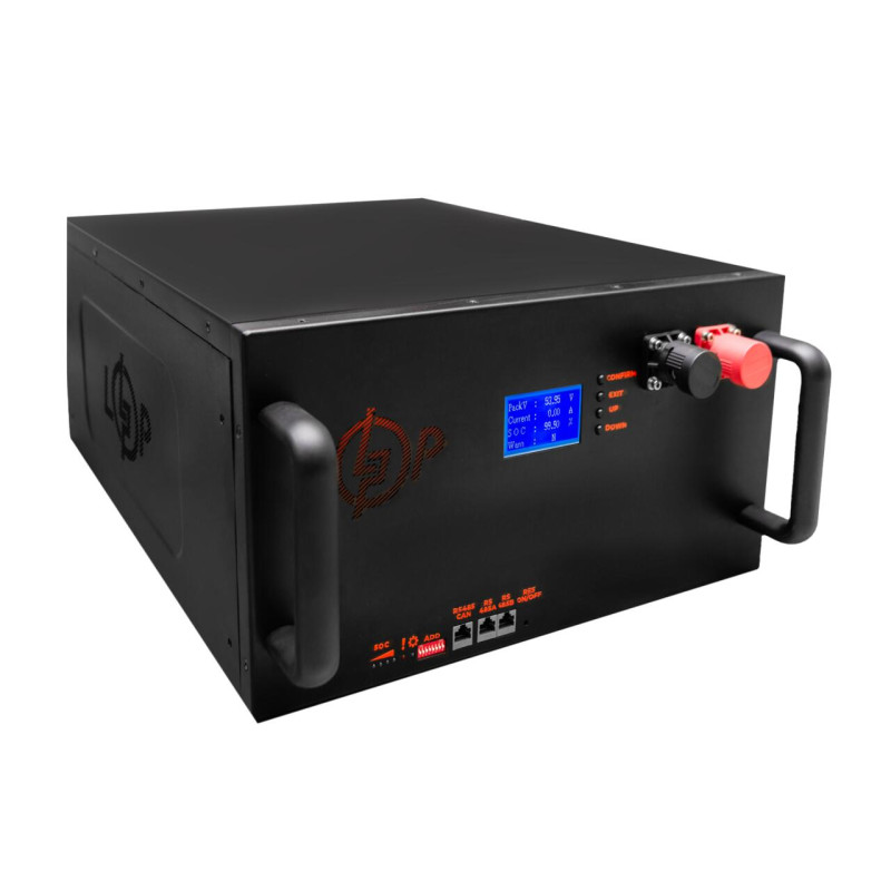 Акумулятор LP LiFePO4 25,6V - 280 Ah (7168Wh) (BMS 200A/100А) LCD метал Smart RM RS485/CAN