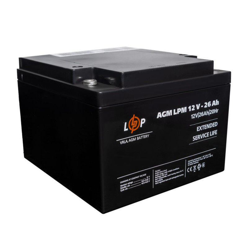 Акумулятор AGM LPM 12V - 26 Ah під болт М5
