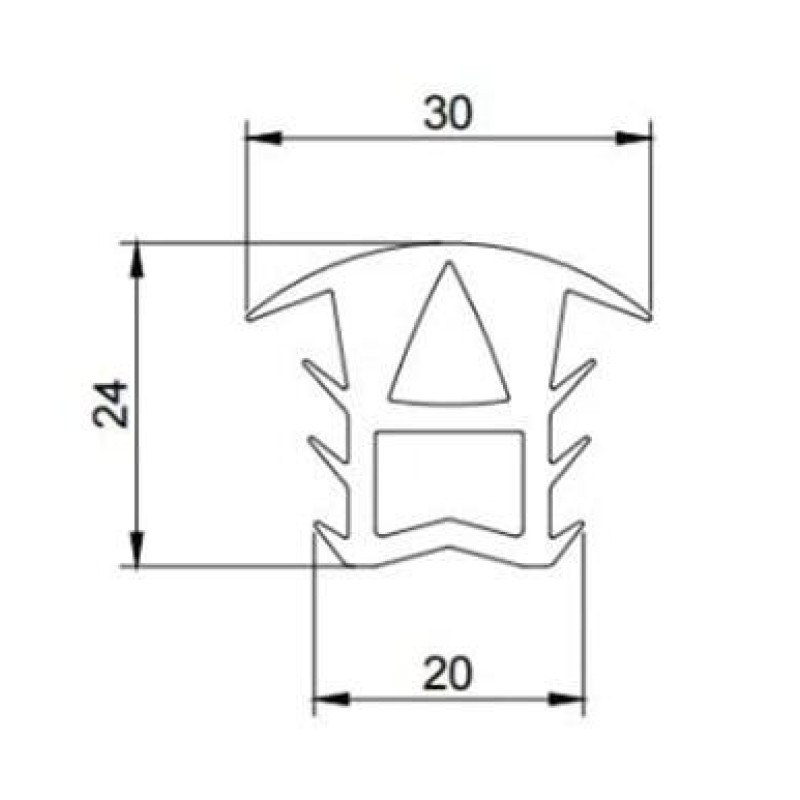 Ущільнювач для сонячних панелей (30*24*20 мм), EPDM