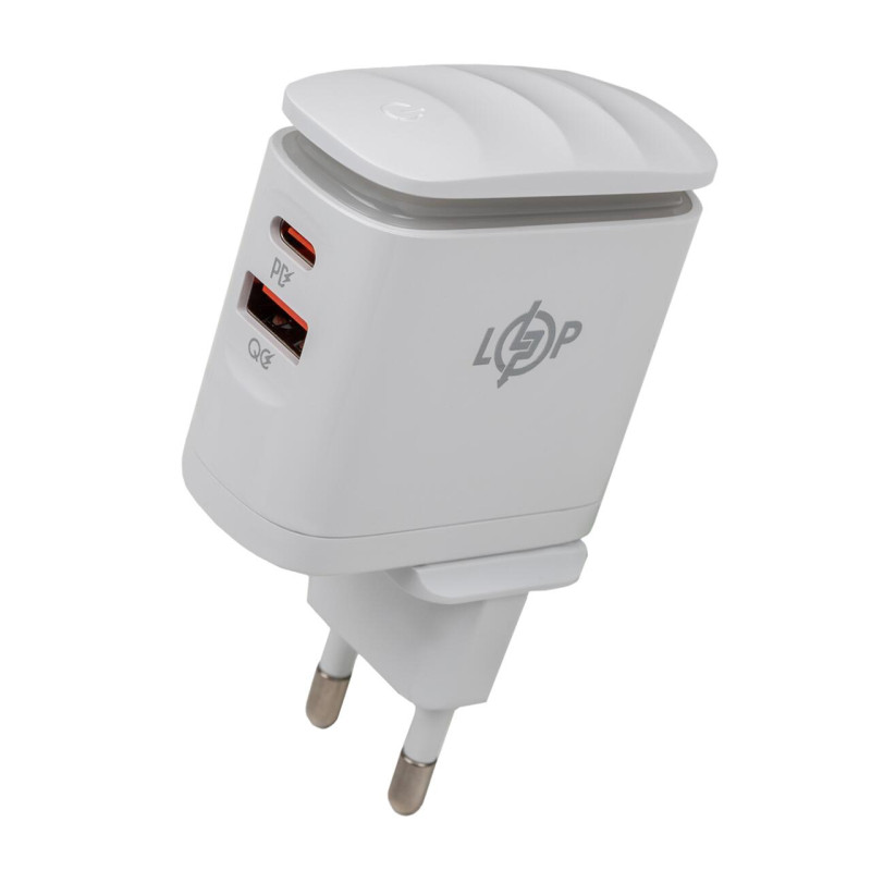 Зарядка для телефона LP 25W (Type-C+USB) QC3.0 PD + кабель (Type-C to Type-C) 25WCH