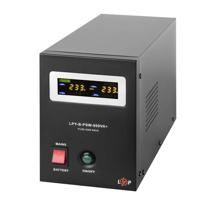 ДБЖ з правильною синусоїдою 12V LPY-B-PSW-800VA+(560Вт) 5A/15A