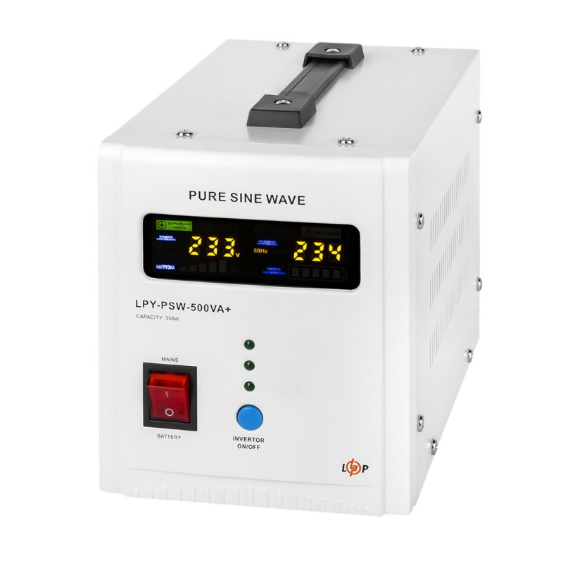 ДБЖ з правильною синусоїдою 12V LPY-PSW-500VA+ (350Вт) 5A/10A
