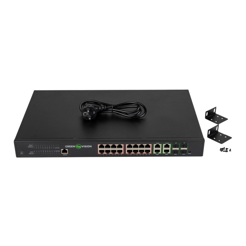 Комутатор мережевий POE GV-020-AI-16G+4G+4SFP