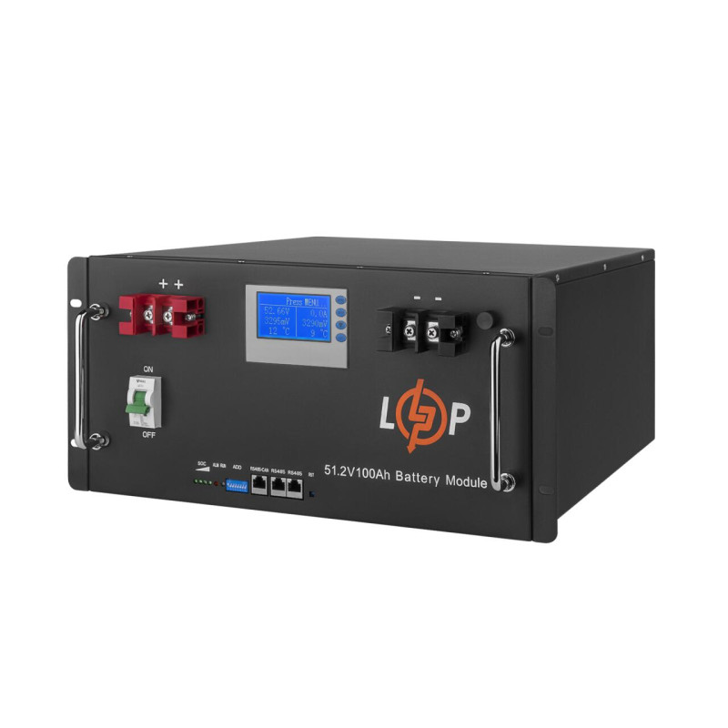 Акумулятор LP LiFePO4 48V (51,2V) - 100 Ah (5120Wh) (Smart BMS 100A) з LCD RM