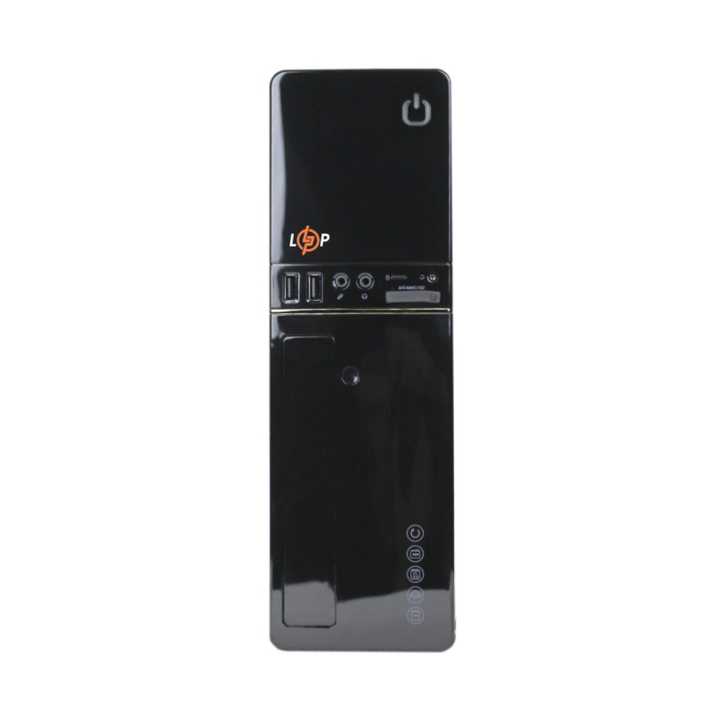 Корпус LP S607 BK 400W Slim 2хUSB 2.0