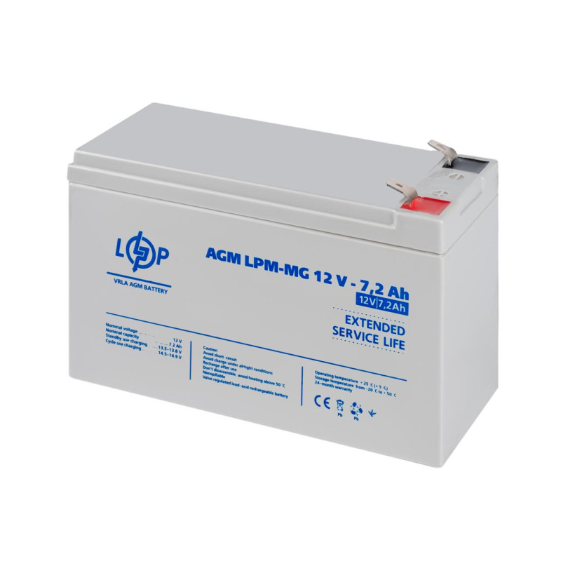 Акумулятор мультигелевий LPM-MG 12V - 7.2 Ah