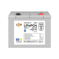 Акумулятор LP LiFePO4 25,6V - 100 Ah (2560Wh) (BMS 100A/50А) Метал Smart BT