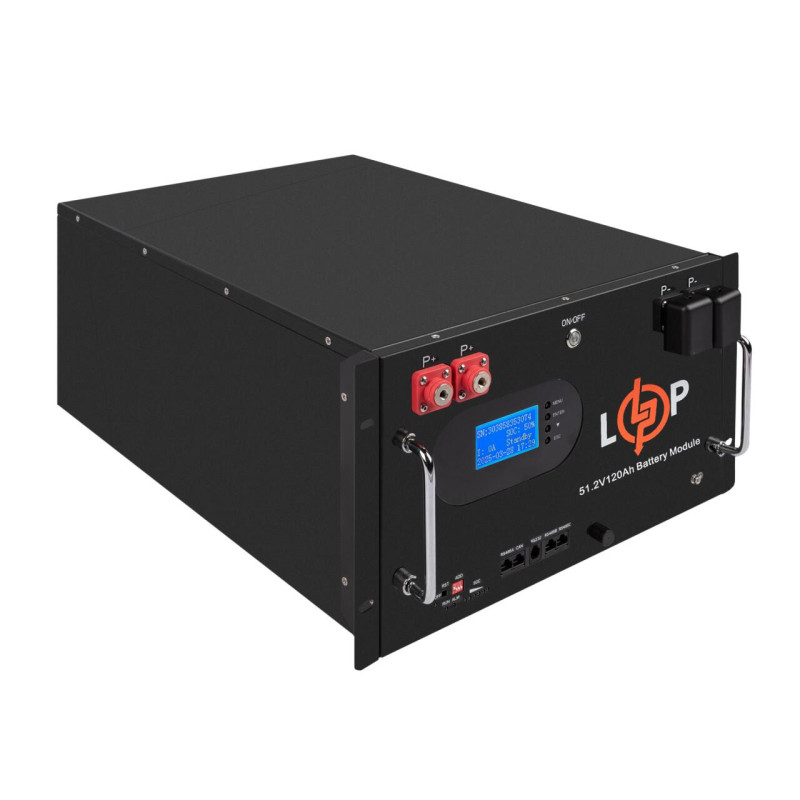 Акумулятор LP LiFePO4 51,2V - 230 Ah (11776Wh) (Smart BMS 200A) с LCD RM AB RS485/CAN