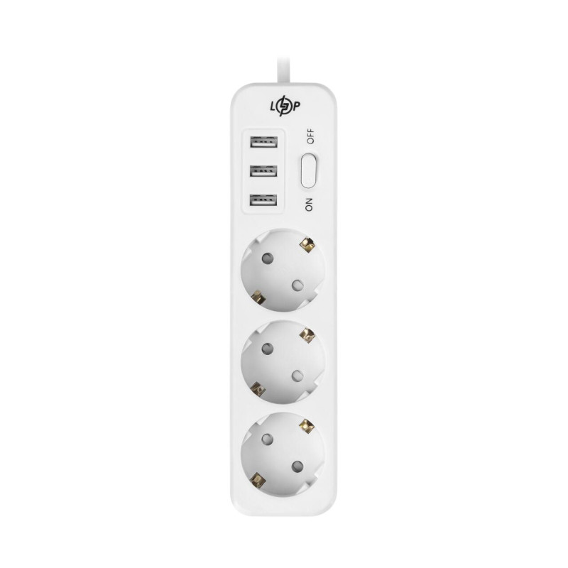 Мережевий фільтр PREMIUM LP-X3 USB 2 м White (2200 Вт)