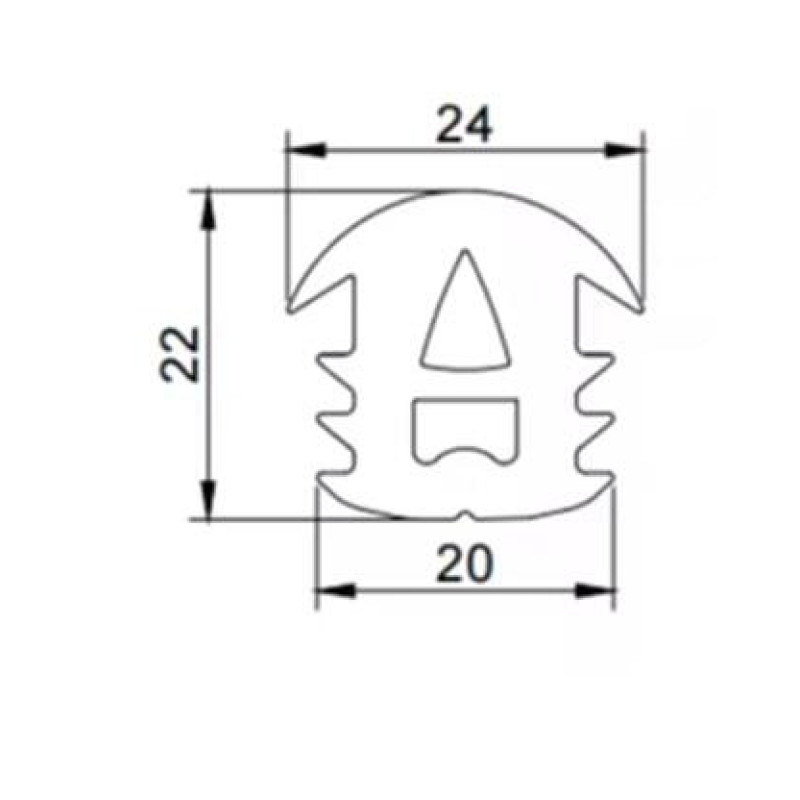 Ущільнювач для сонячних панелей (24*22*20 мм), EPDM