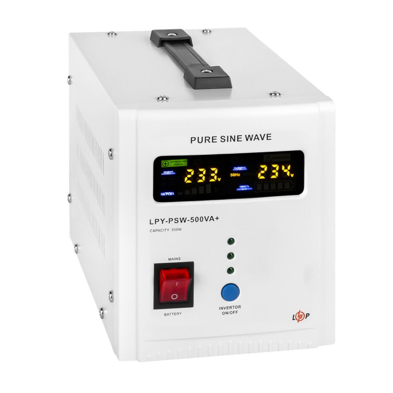 ДБЖ з правильною синусоїдою 12V LPY-PSW-500VA+ (350Вт) 5A/10A