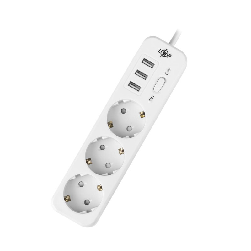 Мережевий фільтр PREMIUM LP-X3 USB 2 м White (2200 Вт)