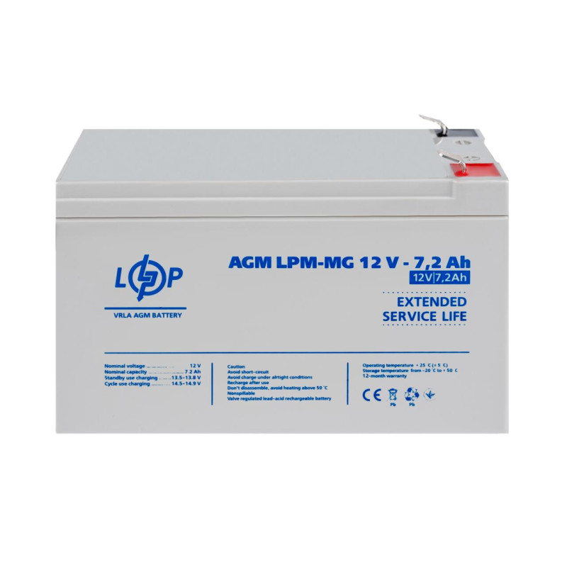 Акумулятор мультигелевий LPM-MG 12V - 7.2 Ah Уцінка 10.2024
