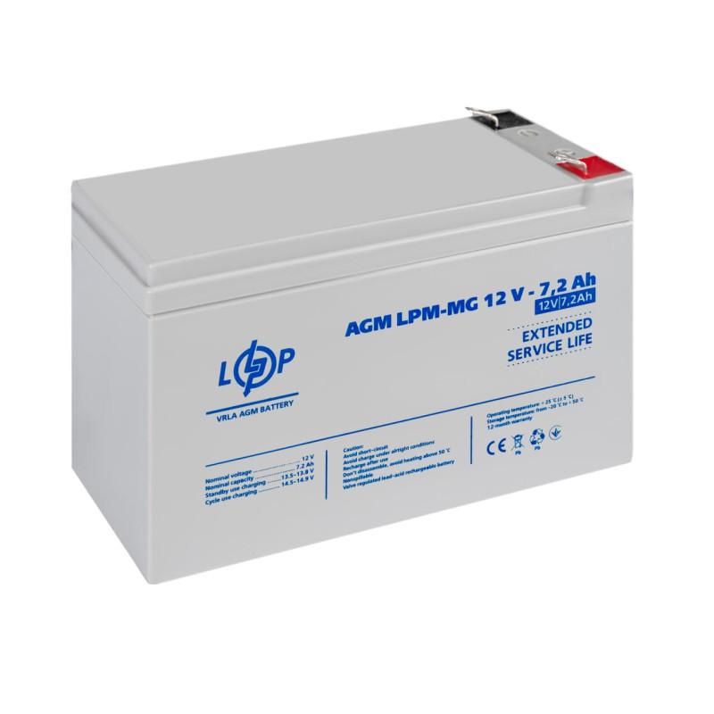 Акумулятор мультигелевий LPM-MG 12V - 7.2 Ah Уцінка 10.2024