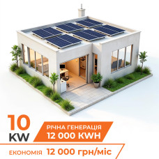 Комплект СЕС гібридна на інверторі Deye 10кВт (від 5 годин автономності)
