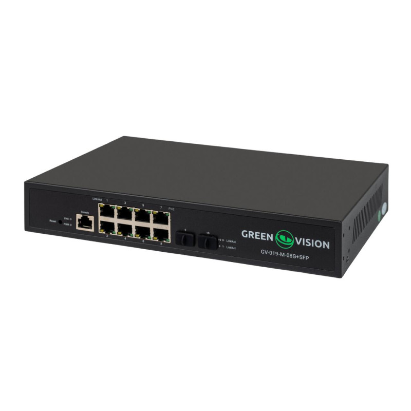 Комутатор мережевий POE GV-019-M-08G+SFP