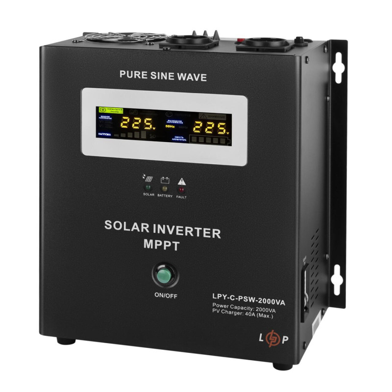 Сонячний інвертор (ДБЖ) LogicPower LPY-C-PSW-2000VA (1400W) MPPT24V