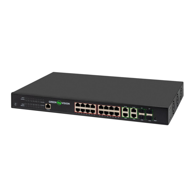 Комутатор мережевий POE GV-020-AI-16G+4G+4SFP